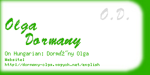 olga dormany business card